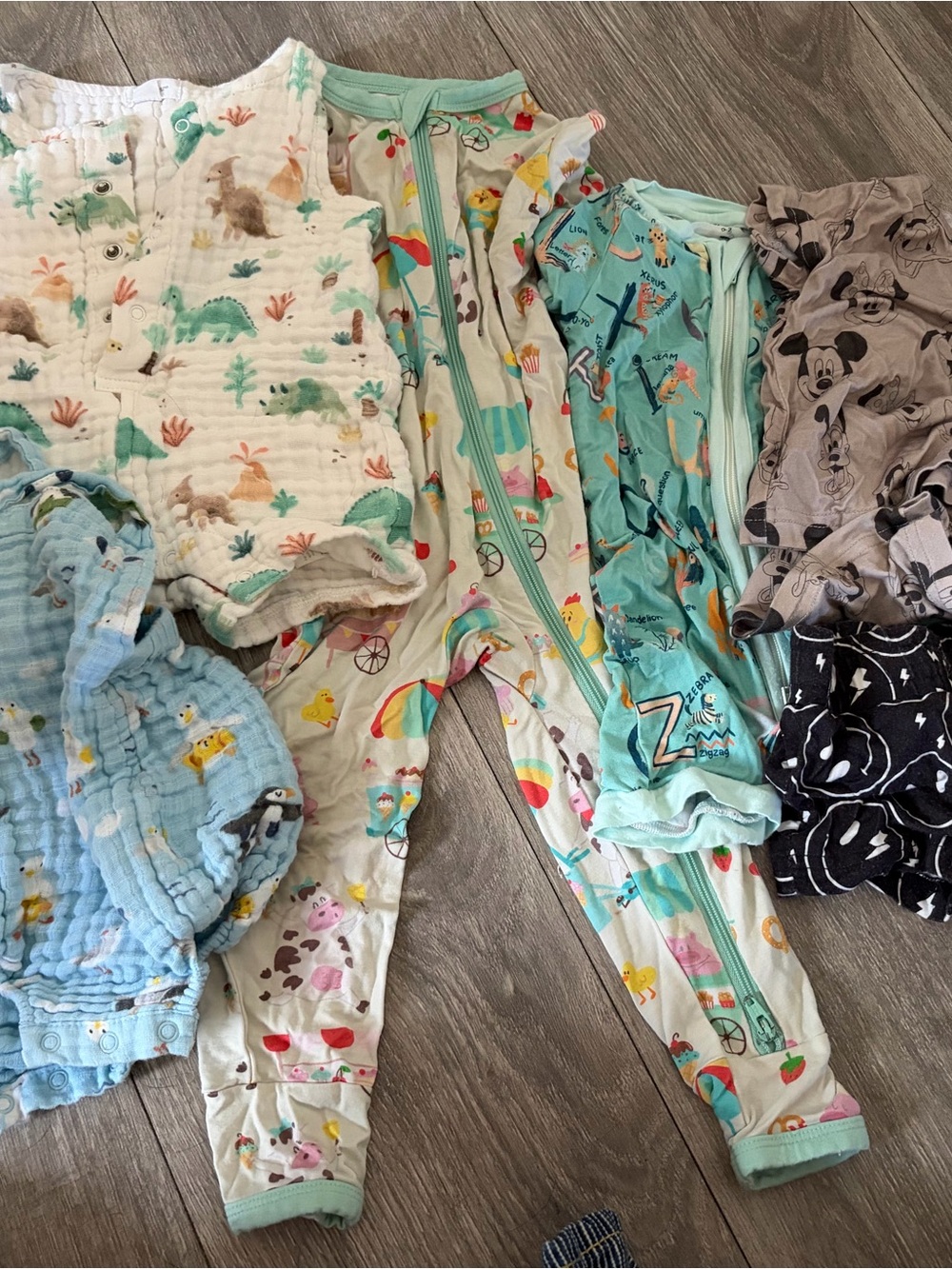 Kids' Lightweight Printed Pajama Set - Mint & Multi